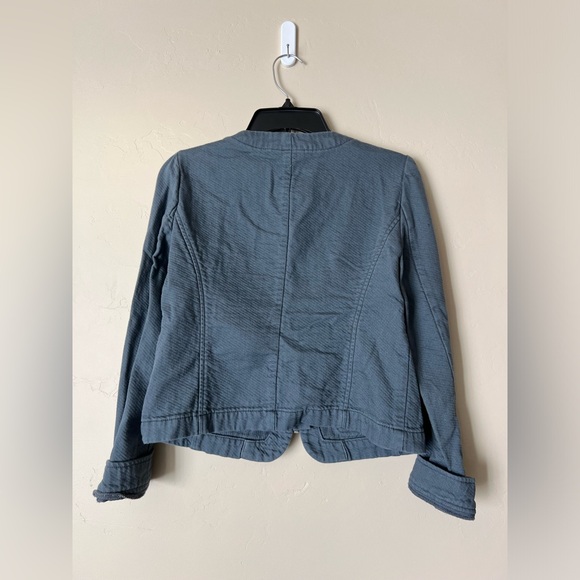 Ann Taylor LOFT Grey Full-Zip Cropped Jacket - Picture 3 of 5